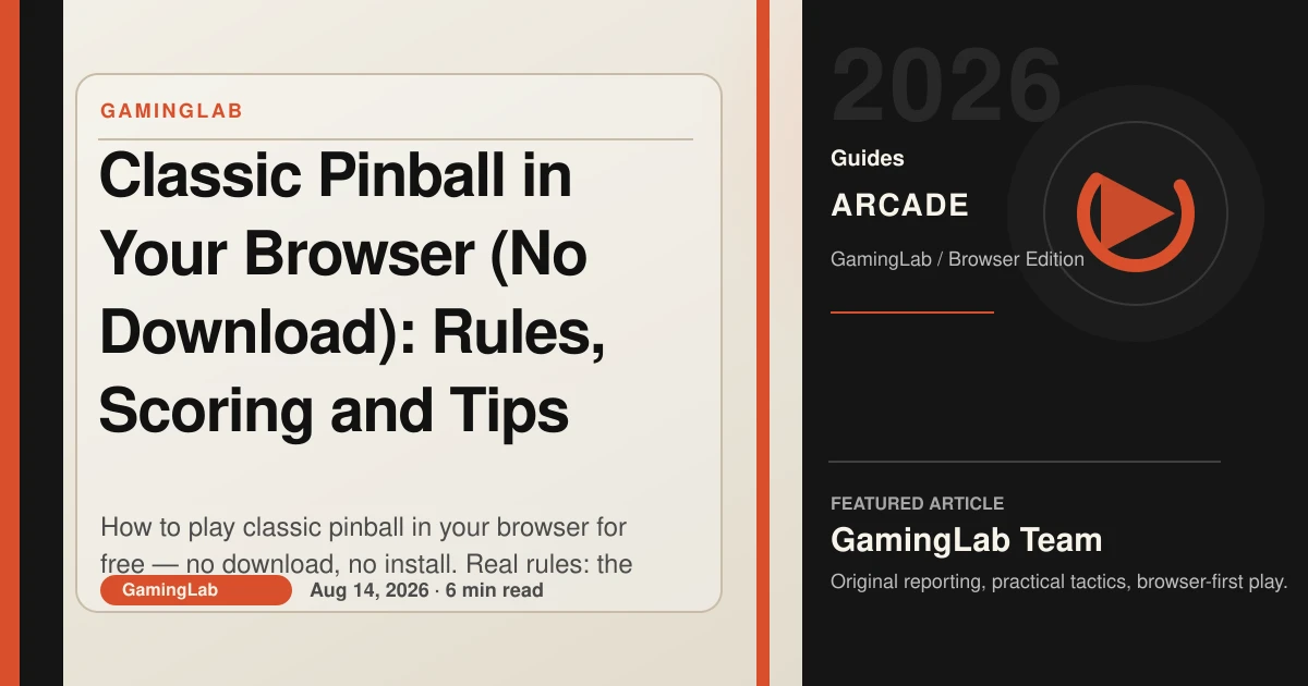 Pinball clássico no navegador, sem download