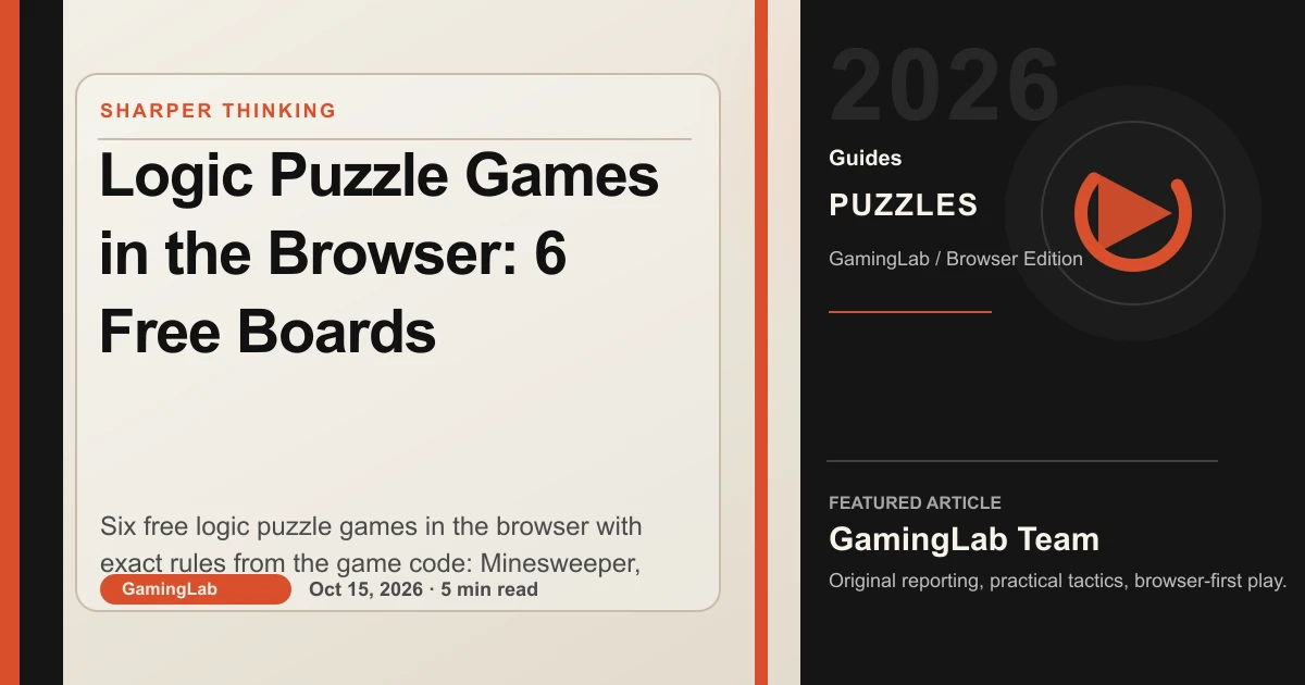 Logic puzzle games in the browser: six free boards