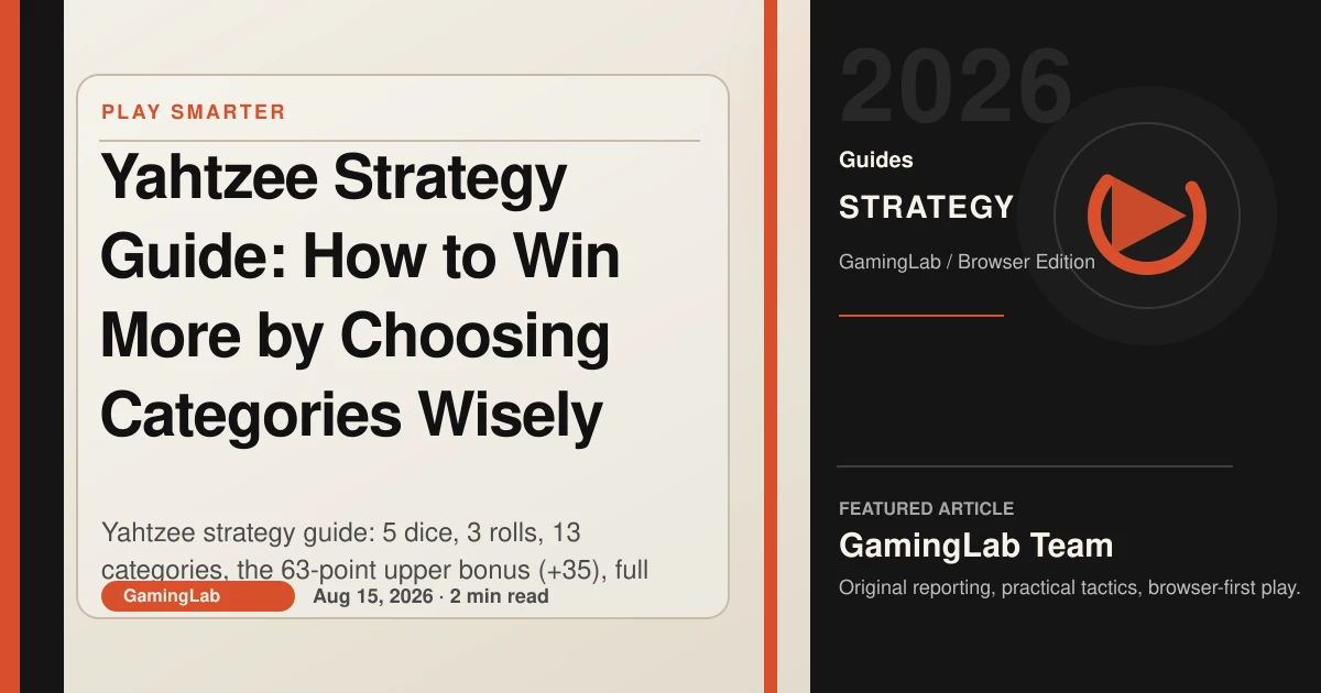 Yahtzee Strategie-Guide